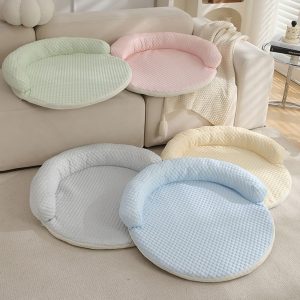 Round Bolster Dog Bed with Open Front