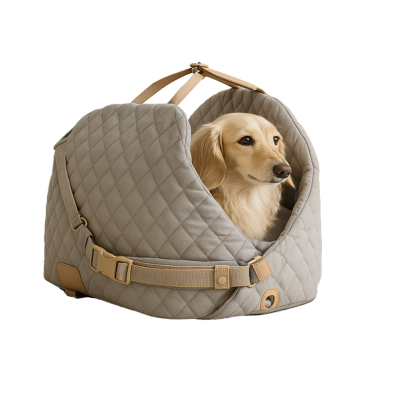 Quilted Soft-Sided Dog Carrier Quilted soft-sided dog carrier with carry handles