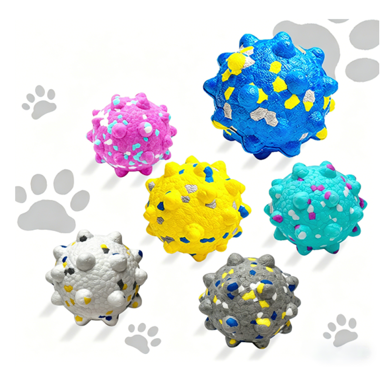 Colorful textured dog chew ball toys