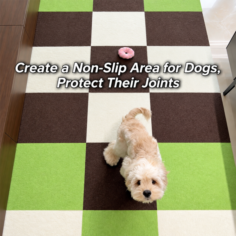 Non-Slip Modular Carpet Tiles for Dogs